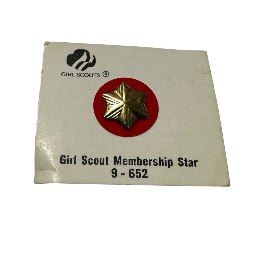 Vintage Girl Scout Membership Star Pin 9-652 New Small Pin